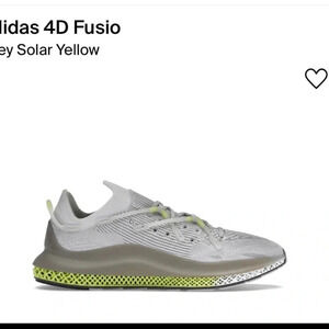 NWT Adidas Originals 4D Fusio Sneakers Shoes Running Grey Solar Yellow Women 9